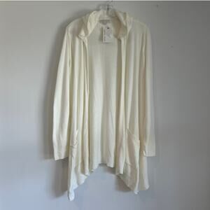 NWT Barefoot Dreams CozyChic Ultra Lite Hooded Cardigan – Cream – Women’s Small